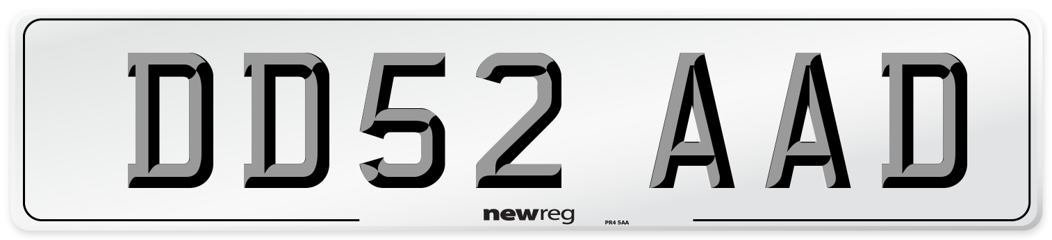 DD52 AAD Number Plate from New Reg